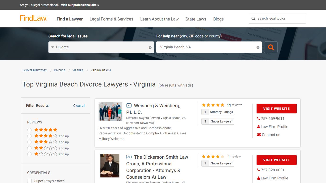 Best Virginia Beach Divorce Lawyers & Law Firms - FindLaw