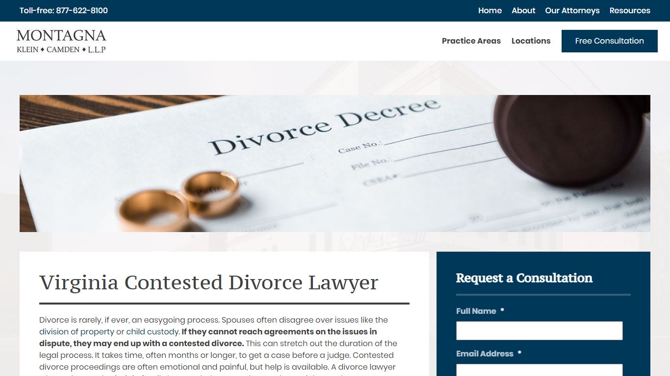 Virginia Contested Divorce Attorney | Montagna Law